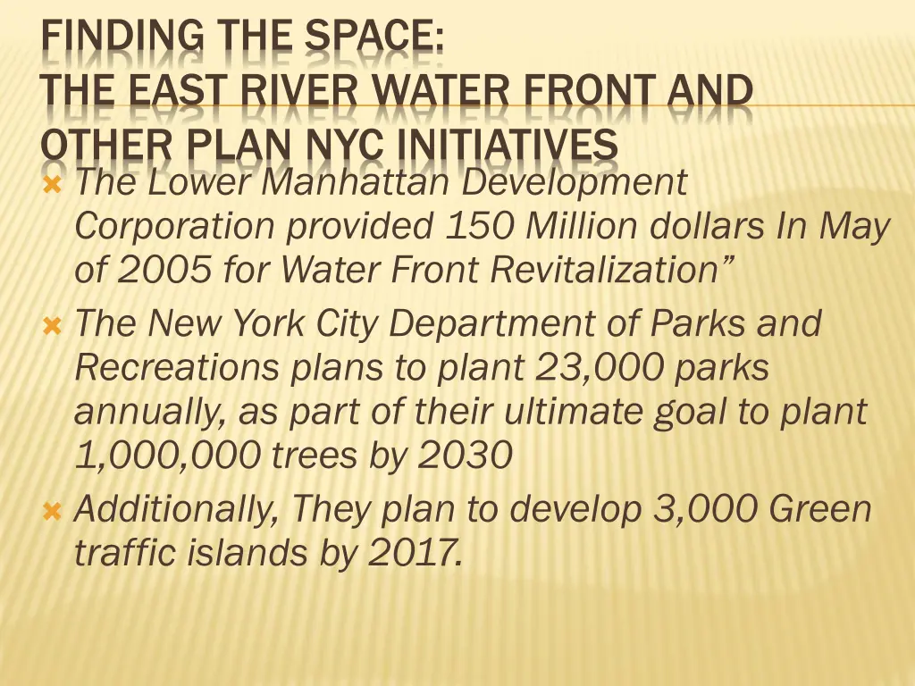 finding the space the east river water front