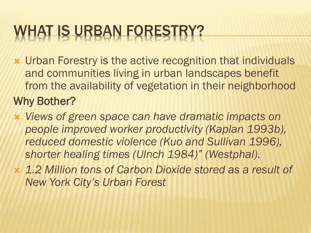 what is urban forestry