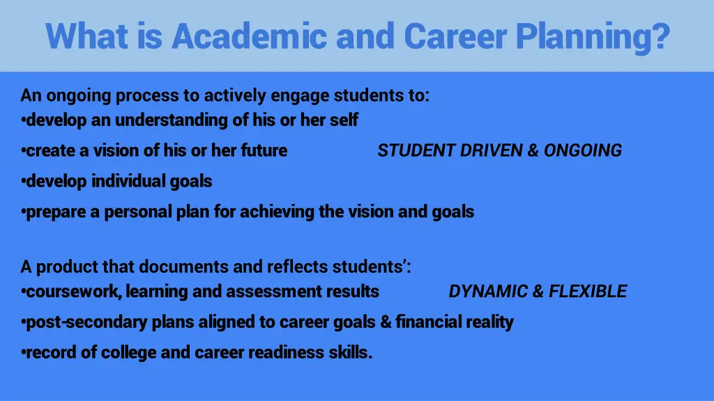 what is academic and career planning
