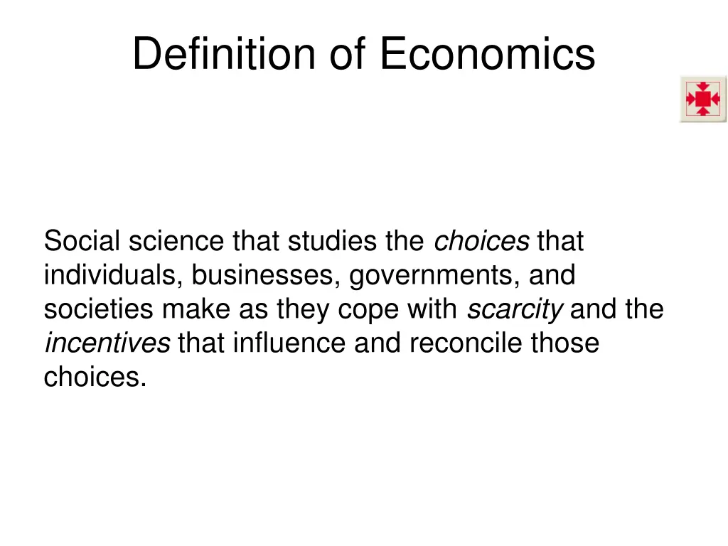 definition of economics