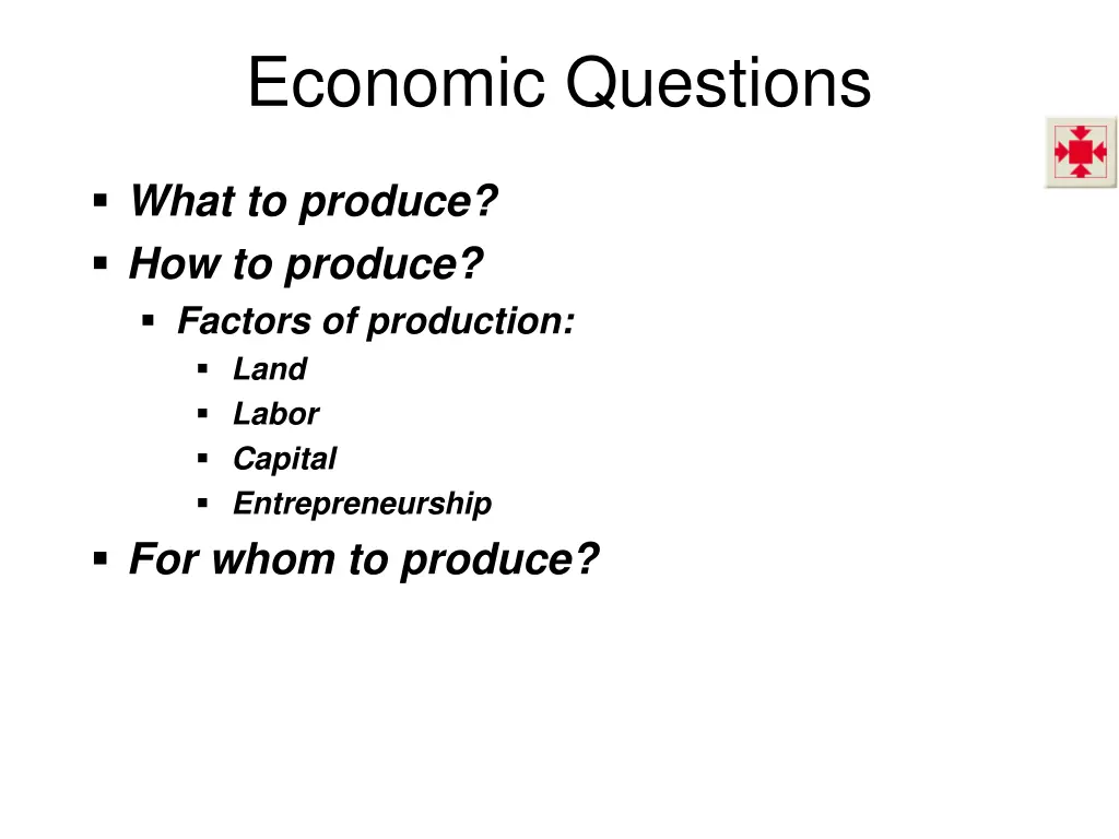 economic questions