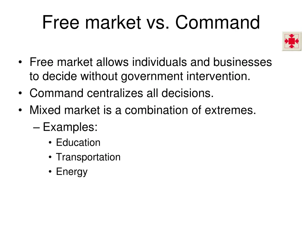 free market vs command
