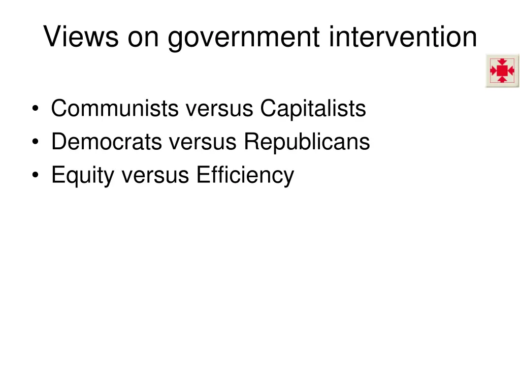 views on government intervention