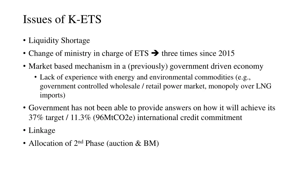 issues of k ets
