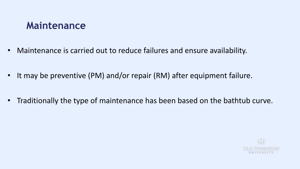 maintenance