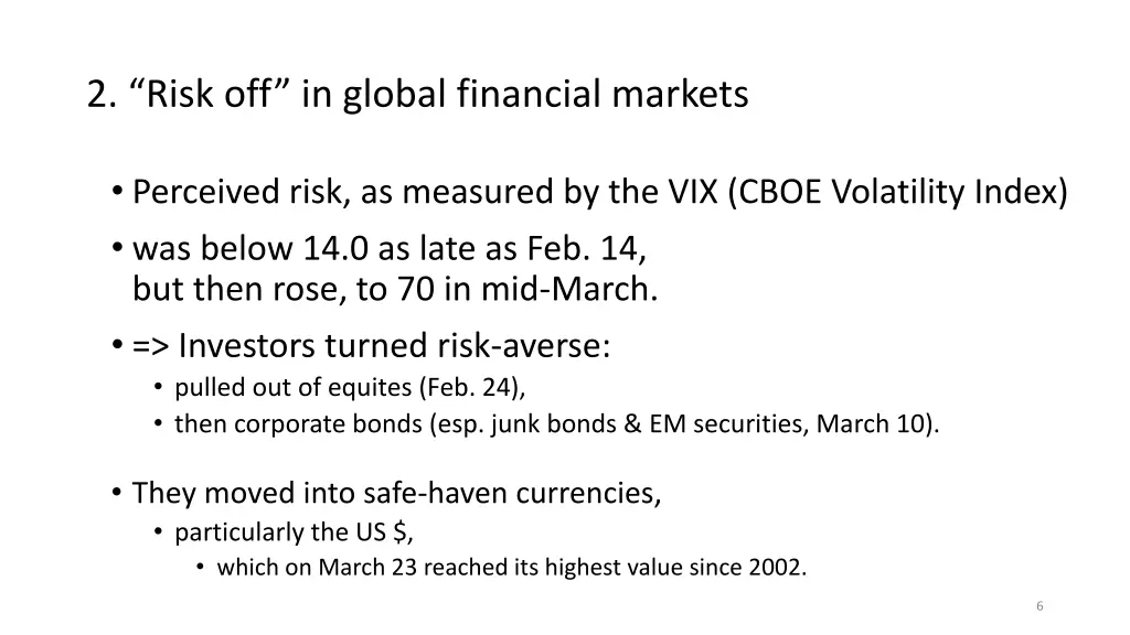 2 risk off in global financial markets