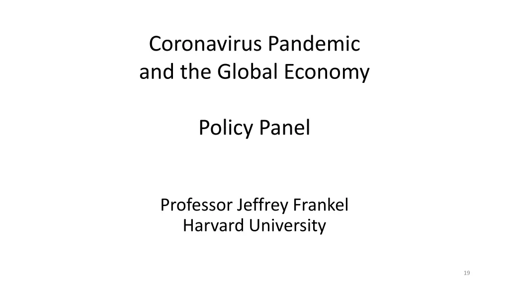 coronavirus pandemic and the global economy 1