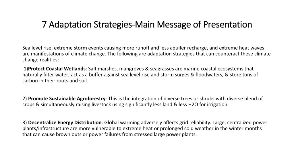 7 adaptation strategies 7 adaptation strategies