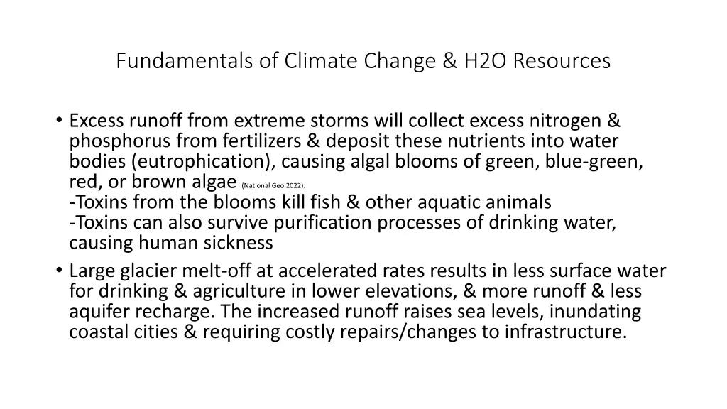 fundamentals of climate change h2o resources 1