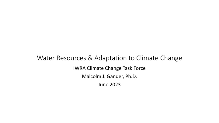 water resources adaptation to climate change