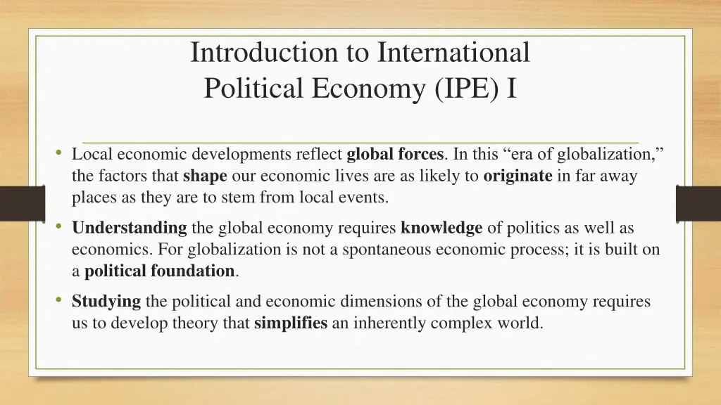 introduction to international political economy