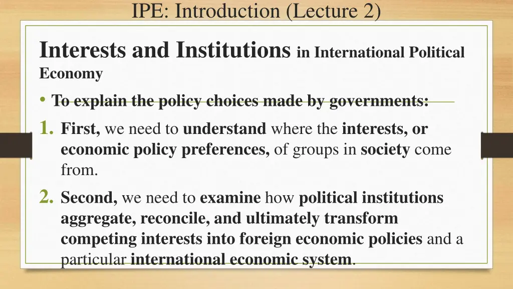 ipe introduction lecture 2