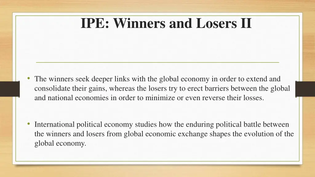 ipe winners and losers ii