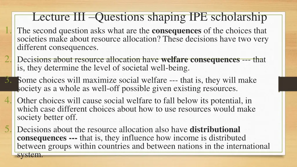 lecture iii questions shaping ipe scholarship 2