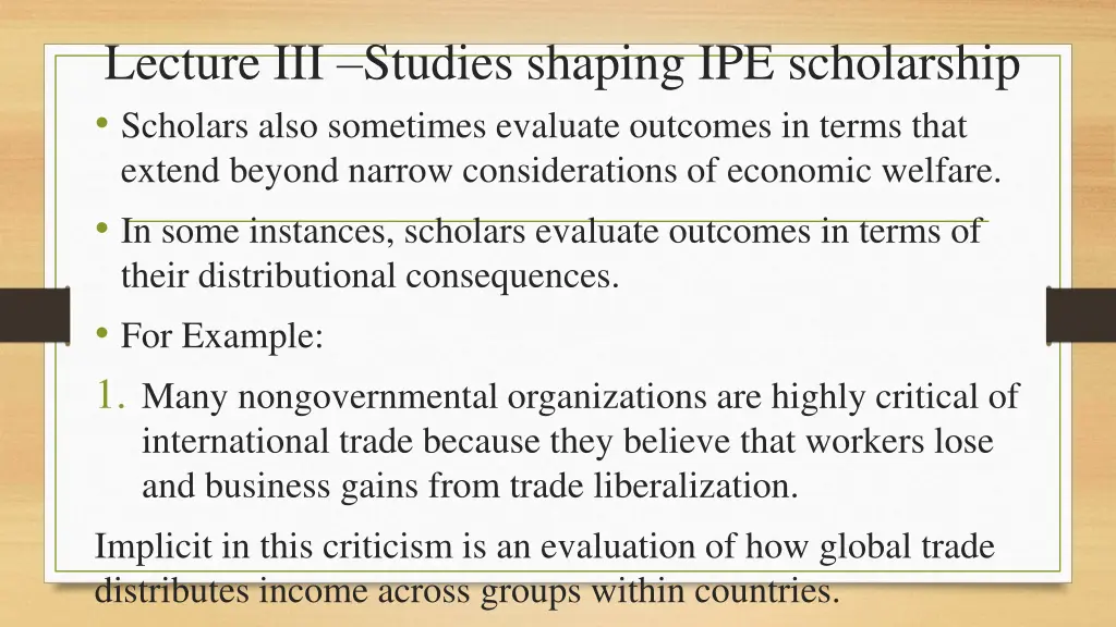 lecture iii studies shaping ipe scholarship 3