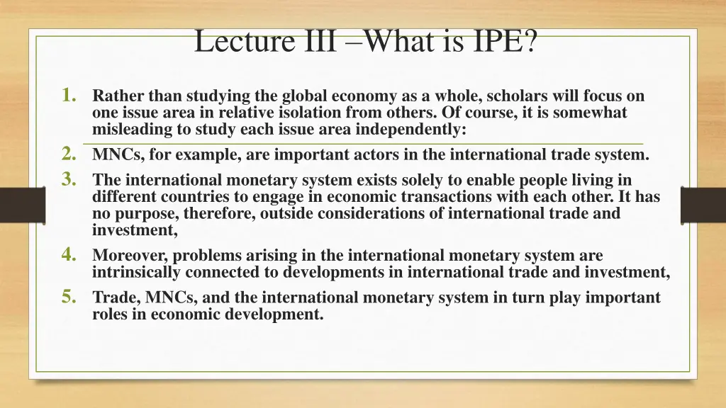 lecture iii what is ipe 2