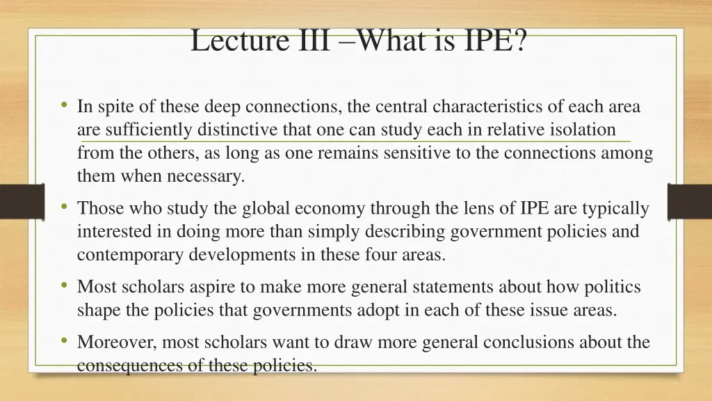lecture iii what is ipe 3