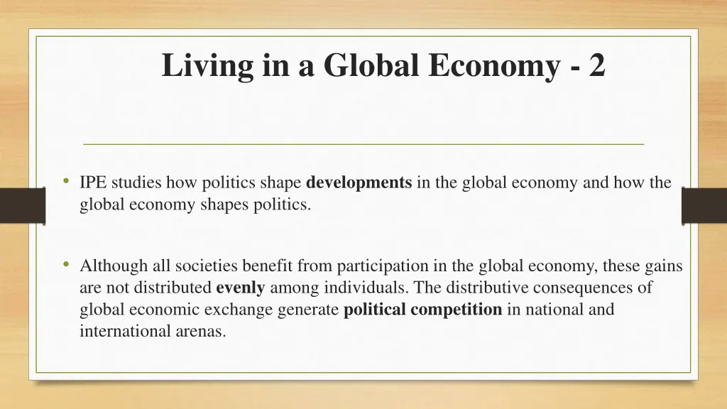 living in a global economy 2