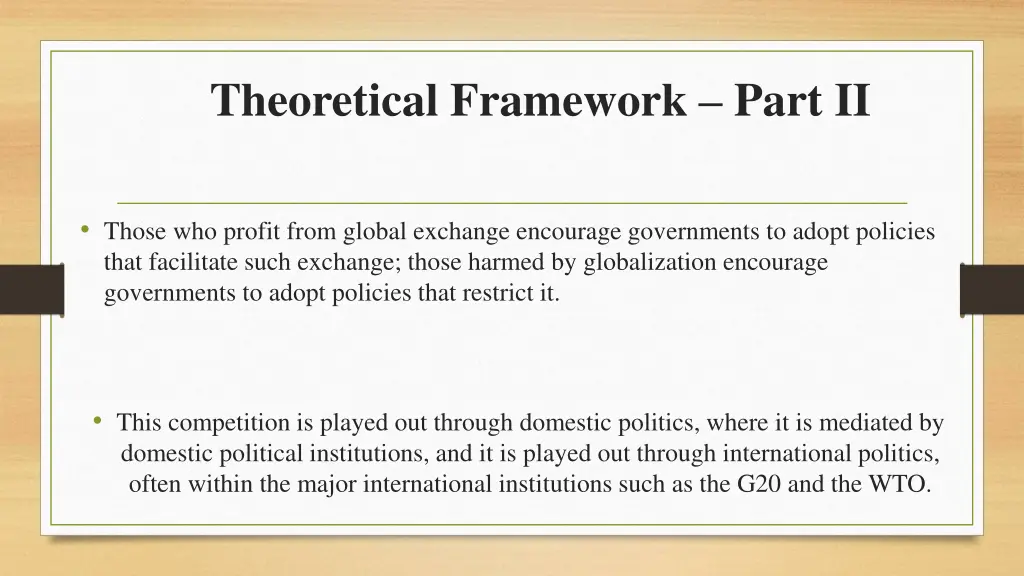 theoretical framework part ii