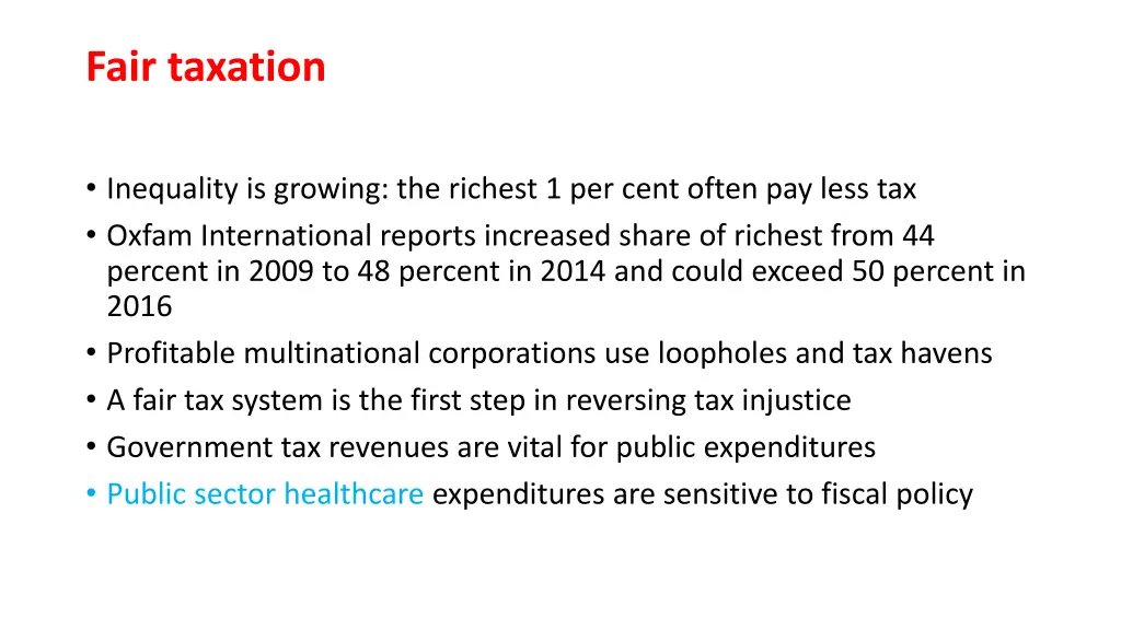fair taxation