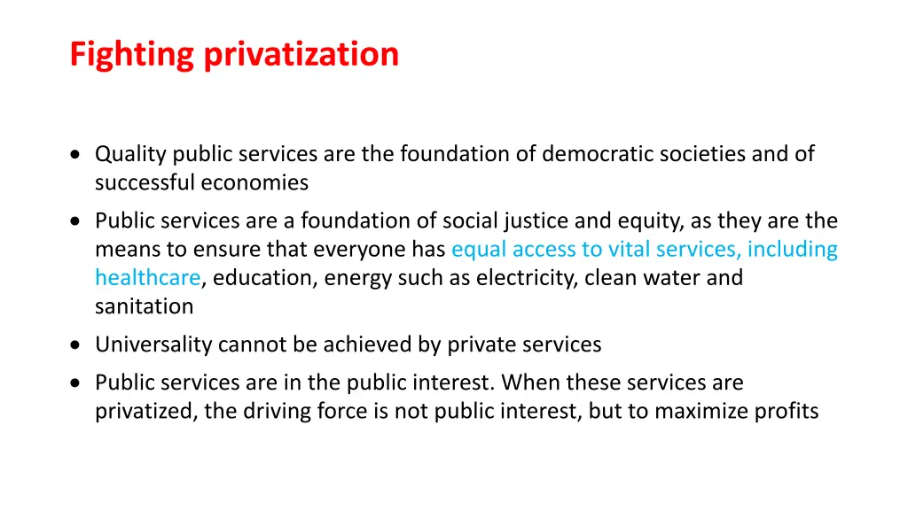 fighting privatization