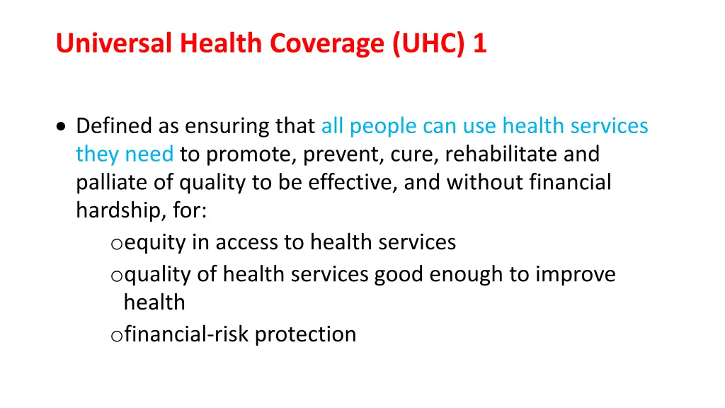 universal health coverage uhc 1
