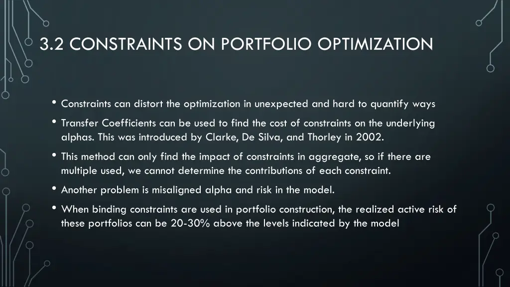 3 2 constraints on portfolio optimization