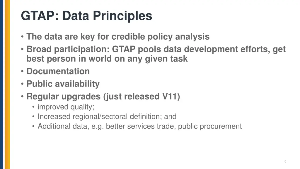 gtap data principles