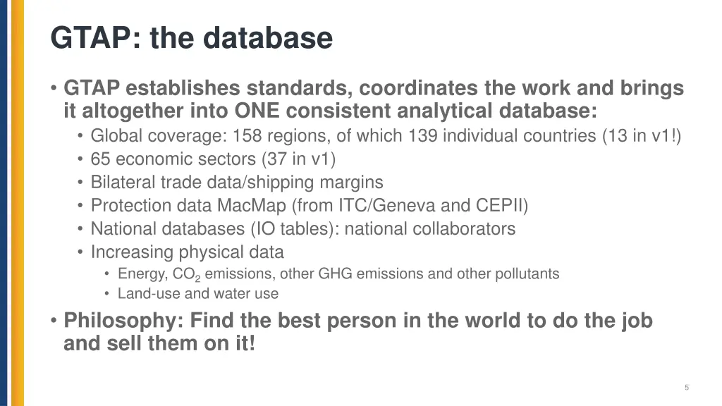 gtap the database