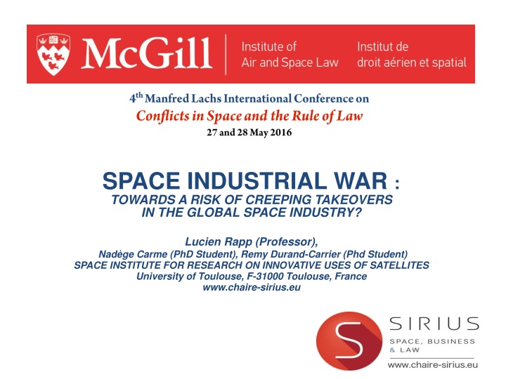 space industrial war towards a risk of creeping