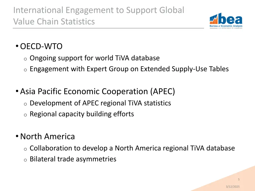 international engagement to support global value