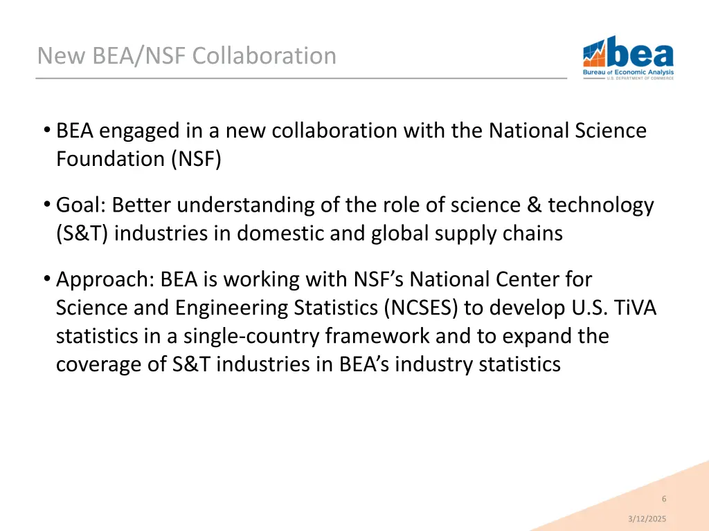 new bea nsf collaboration