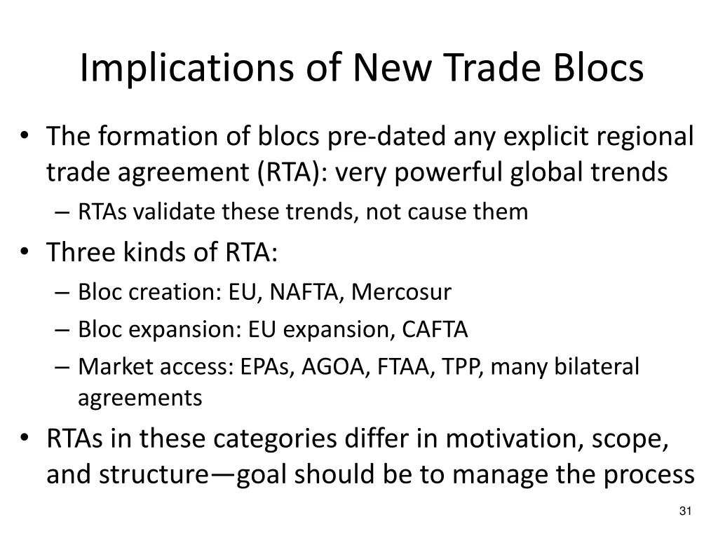 implications of new trade blocs