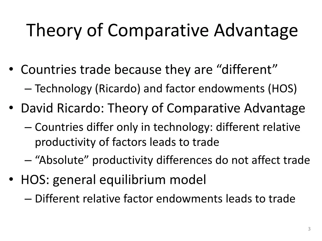 theory of comparative advantage