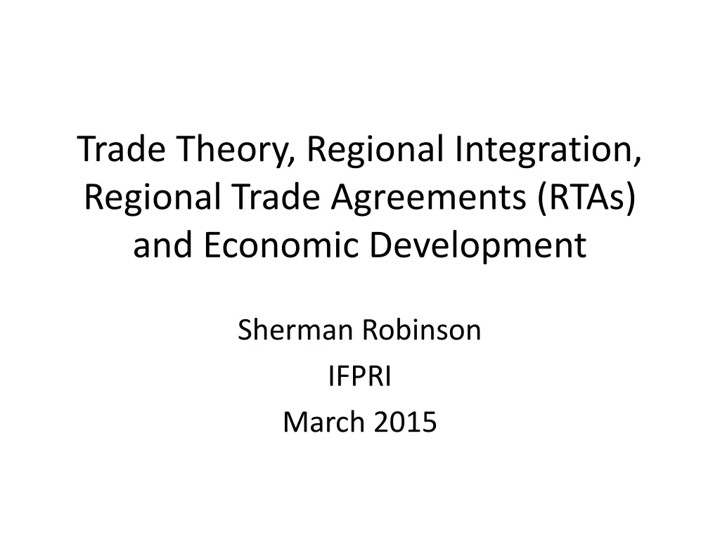 trade theory regional integration regional trade