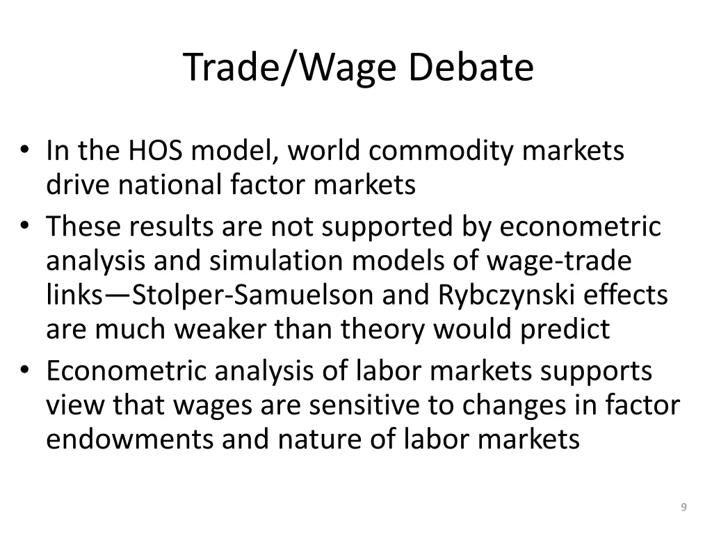trade wage debate
