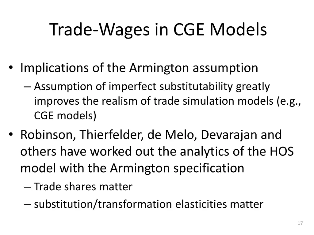 trade wages in cge models