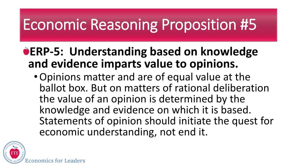 economic reasoning proposition 5 economic