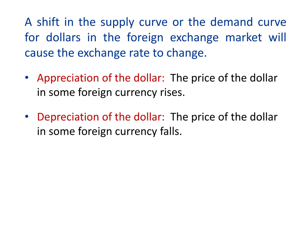 a shift in the supply curve or the demand curve