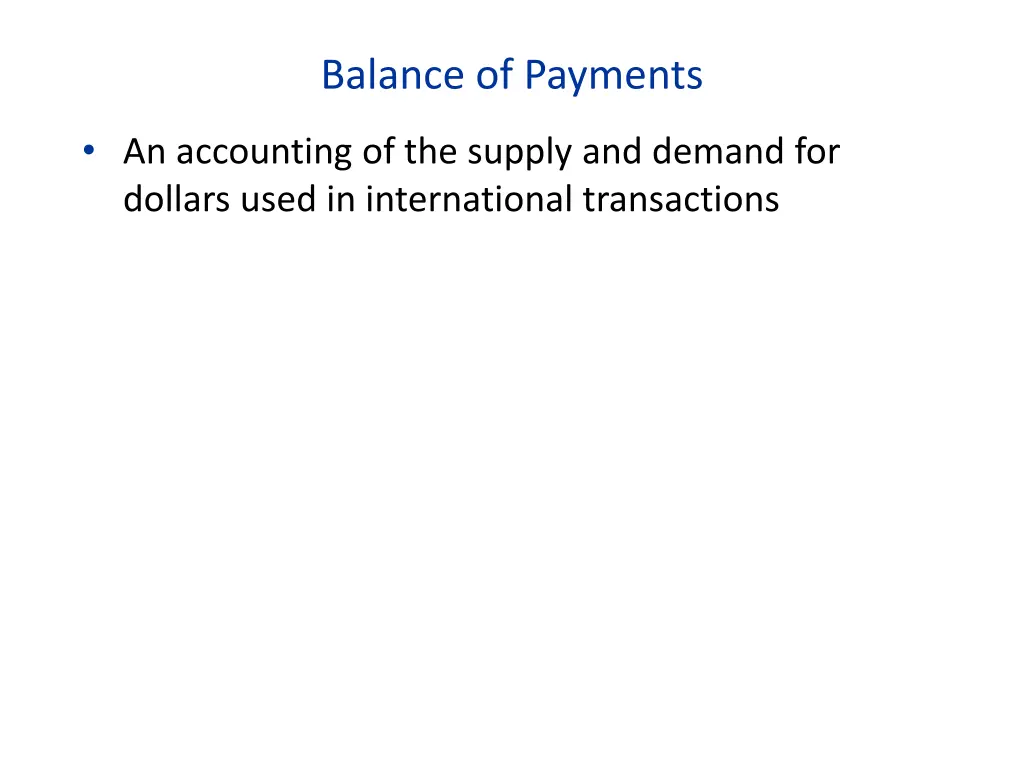 balance of payments