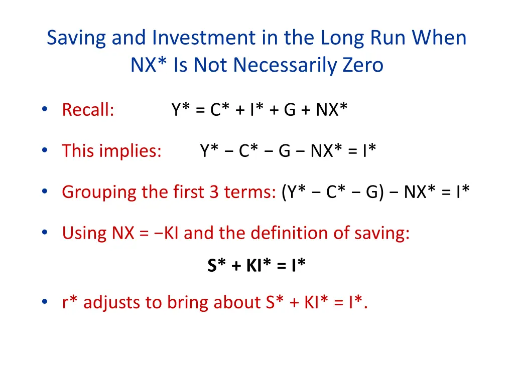saving and investment in the long run when