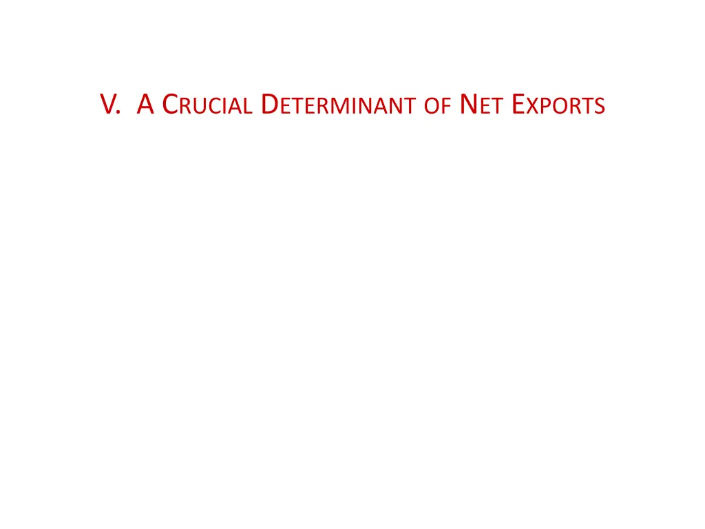 v a c rucial d eterminant of n et e xports