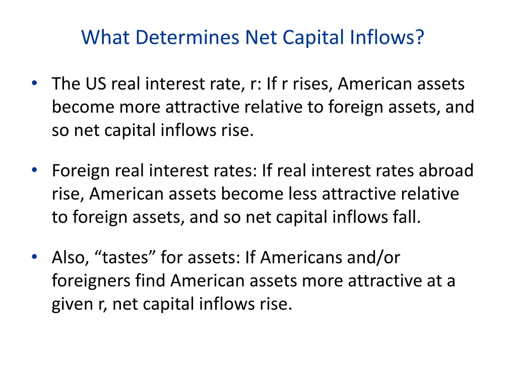 what determines net capital inflows