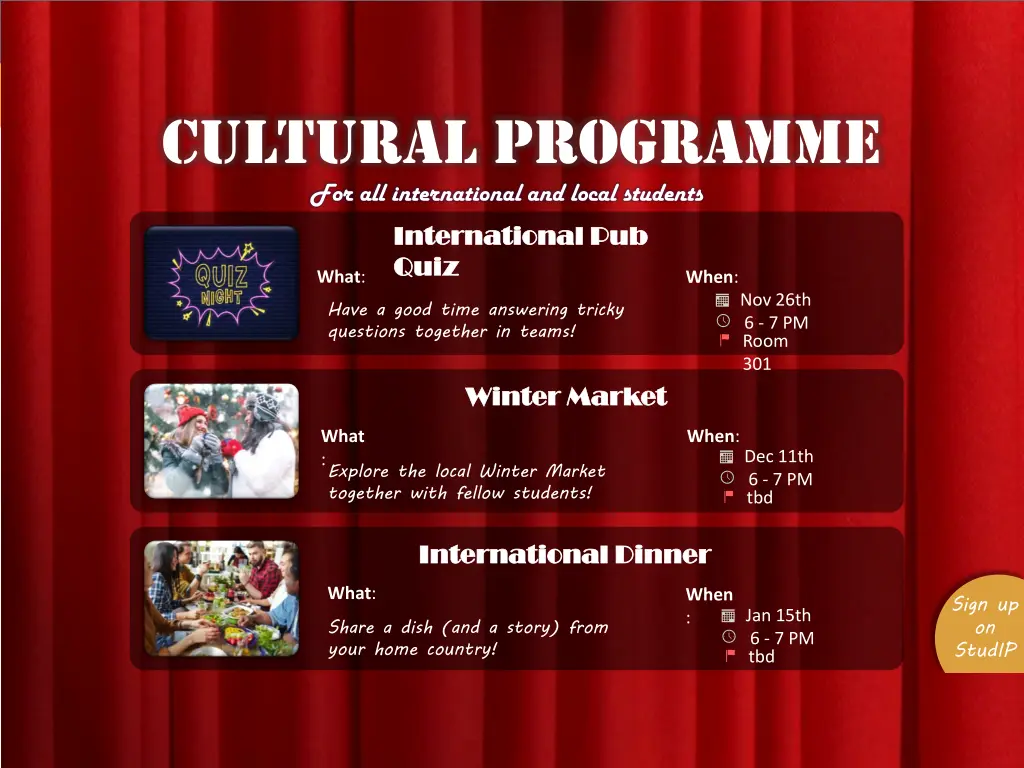cultural programme for all international