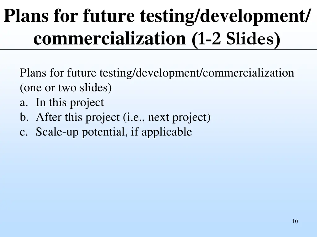 plans for future testing development