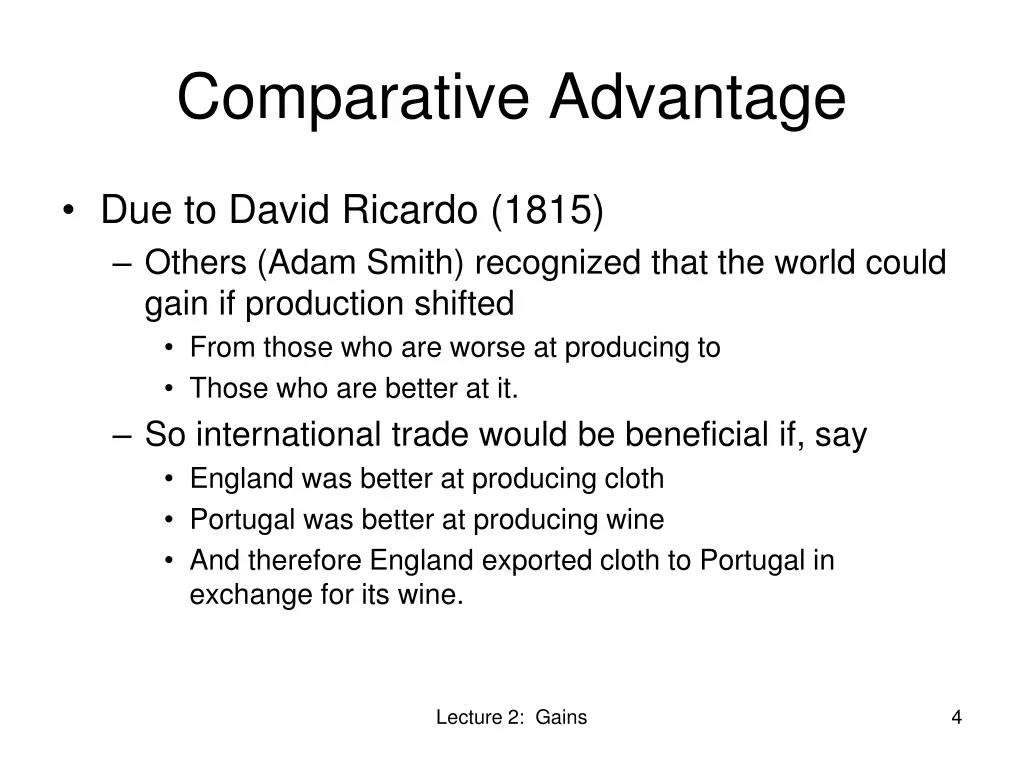 comparative advantage
