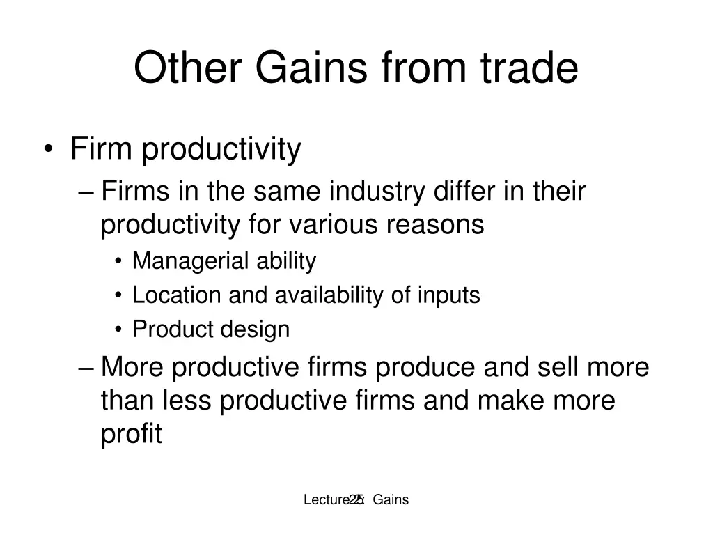 other gains from trade 7