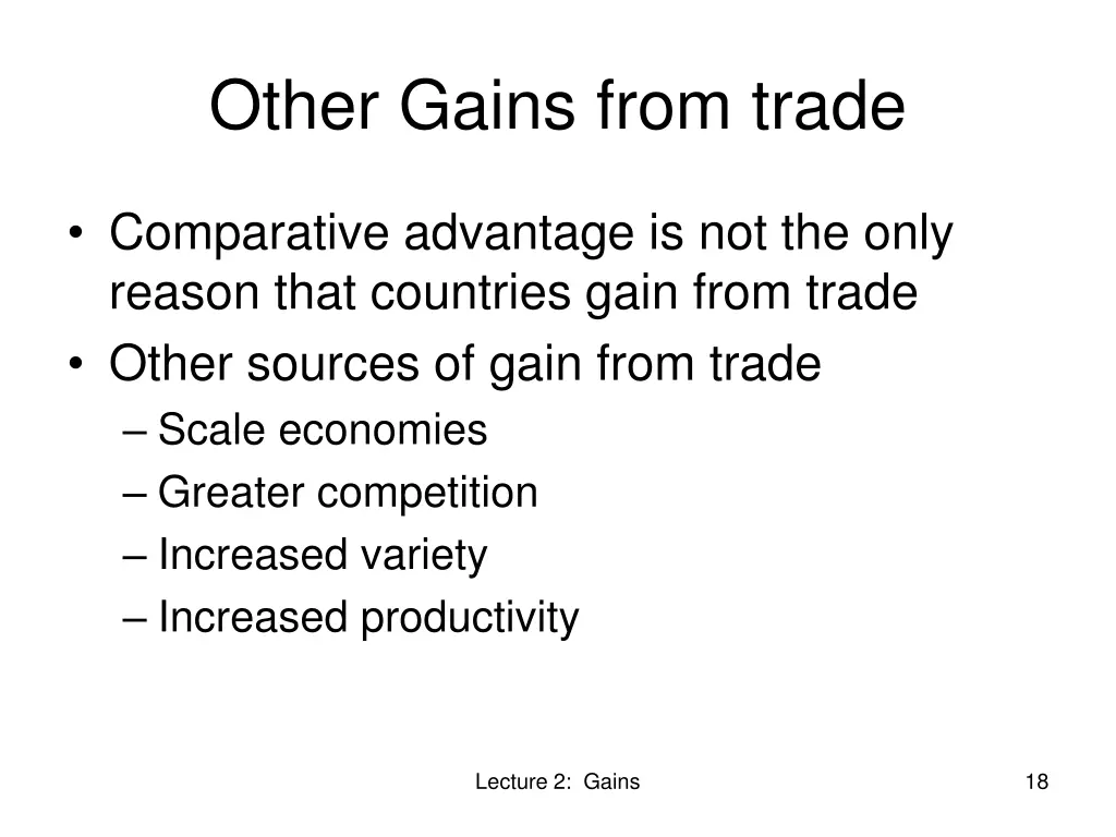 other gains from trade