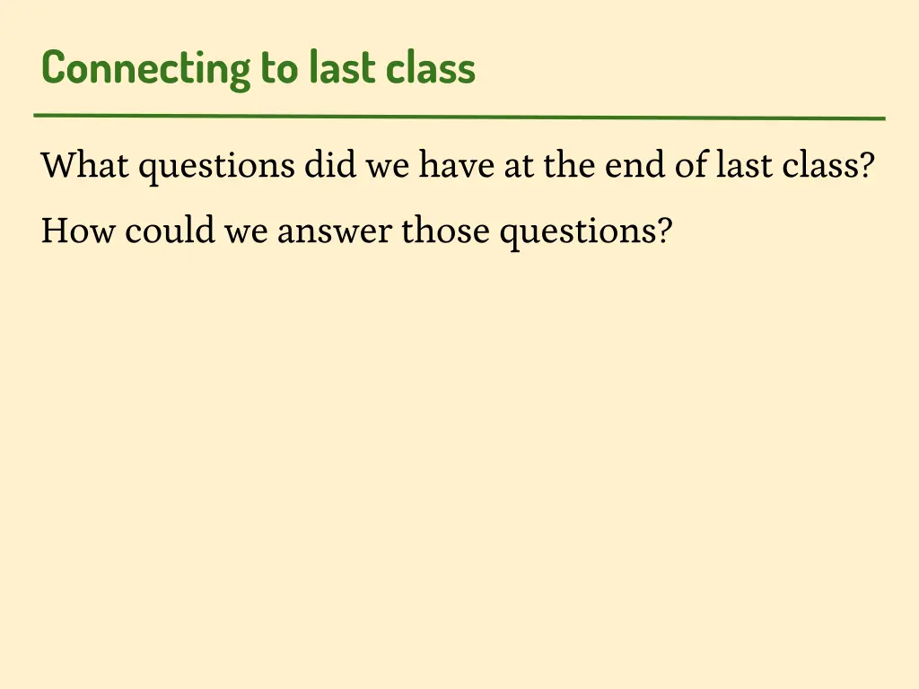 connecting to last class