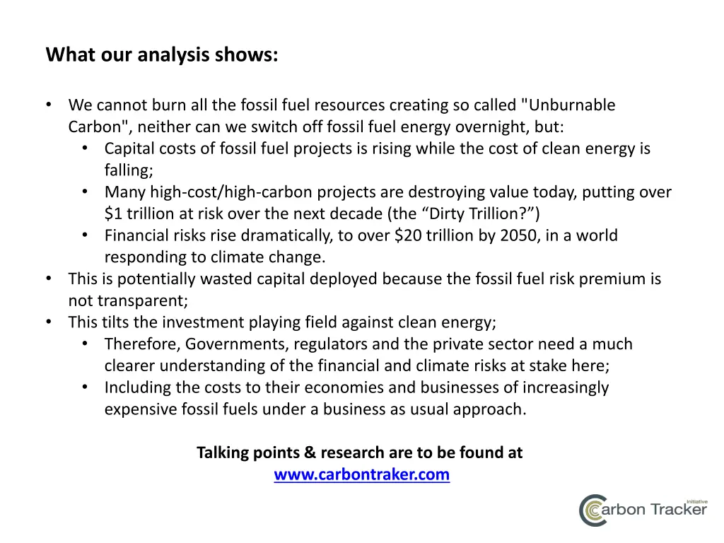 what our analysis shows